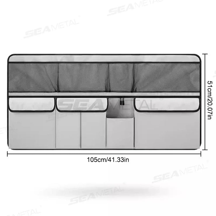 9 - Pocket Car Seat Back Organizer Wear - Resistant Oxford Cloth Gray - Freeyouthzbandz