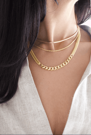 Thick Half Cuban Half Snake Chain Necklace / Bracelet (F102B)(I536) - Freeyouthzbandz