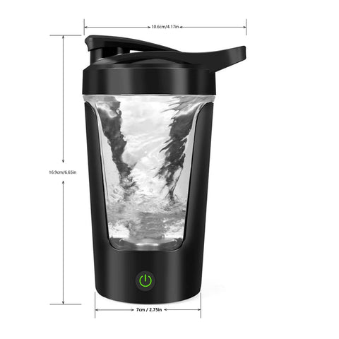 350ML Electric Protein Shaker Bottle USB Mixing Cup Black - Freeyouthzbandz