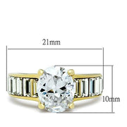TK1675 - IP Gold(Ion Plating) Stainless Steel Ring with AAA Grade CZ in Clear - Freeyouthzbandz