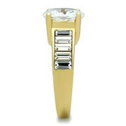 TK1675 - IP Gold(Ion Plating) Stainless Steel Ring with AAA Grade CZ in Clear - Freeyouthzbandz