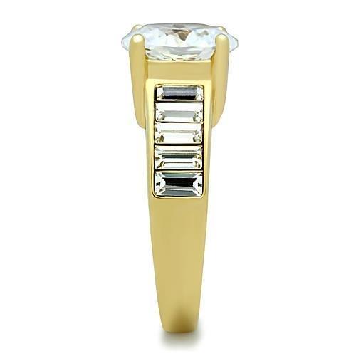 TK1675 - IP Gold(Ion Plating) Stainless Steel Ring with AAA Grade CZ in Clear - Freeyouthzbandz