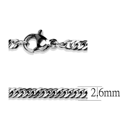 TK2429 - High polished (no plating) Stainless Steel Chain with No Stone - Freeyouthzbandz