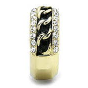 TK3196 - IP Gold(Ion Plating) Stainless Steel Ring with Top Grade Crystal in Clear - Freeyouthzbandz