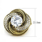TK3714 - IP Gold(Ion Plating) Stainless Steel Ring with AAA Grade CZ in Clear - Freeyouthzbandz