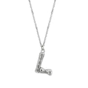 TK3853L High Polished Stainless Steel Chain Initial Pendant - Letter L - Freeyouthzbandz