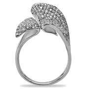 TS032 - Rhodium 925 Sterling Silver Ring with AAA Grade CZ in Clear - Freeyouthzbandz