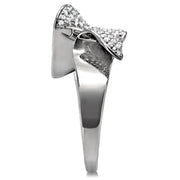 TS032 - Rhodium 925 Sterling Silver Ring with AAA Grade CZ in Clear - Freeyouthzbandz