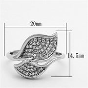 TS149 - Rhodium 925 Sterling Silver Ring with AAA Grade CZ in Clear - Freeyouthzbandz