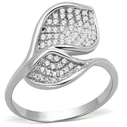 TS149 - Rhodium 925 Sterling Silver Ring with AAA Grade CZ in Clear - Freeyouthzbandz