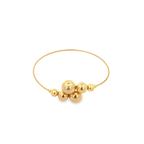 Wrist Cuff Bangle With Gold/Pearls Ball Beads (B2) - Freeyouthzbandz