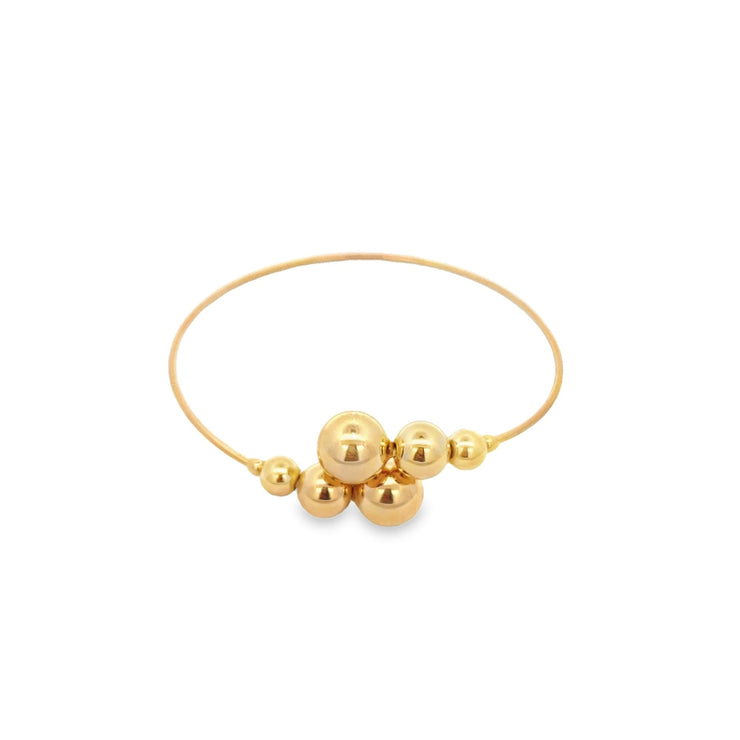 Wrist Cuff Bangle With Gold/Pearls Ball Beads (B2) - Freeyouthzbandz