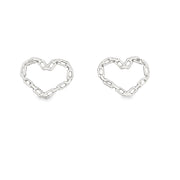 Paper Clip Link Heart Pendant Necklace & Stud Earrings Set (G211) - Freeyouthzbandz