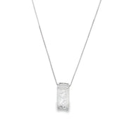 Clear Rectangle Gemstone Pendant Box Chain Necklace (G220) - Freeyouthzbandz