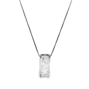 Clear Rectangle Gemstone Pendant Box Chain Necklace (G220) - Freeyouthzbandz
