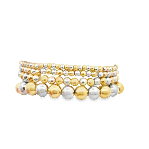 Two Toned Gold Bead Bracelet For 18K Gold Filled (I78A) - Freeyouthzbandz