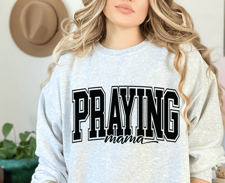 Christian Sweatshirt - Praying Mama - Varisty Style - Freeyouthzbandz