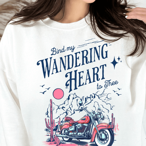 Christian Sweatshirt - Bind My wandering heart - Blue - Freeyouthzbandz
