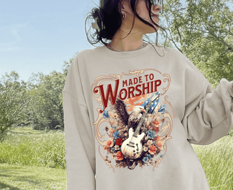 Christian Sweatshirt - Made to Worship - Freeyouthzbandz
