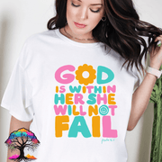 Christian Tshirt - God is Within Her - Eco Choice - Freeyouthzbandz