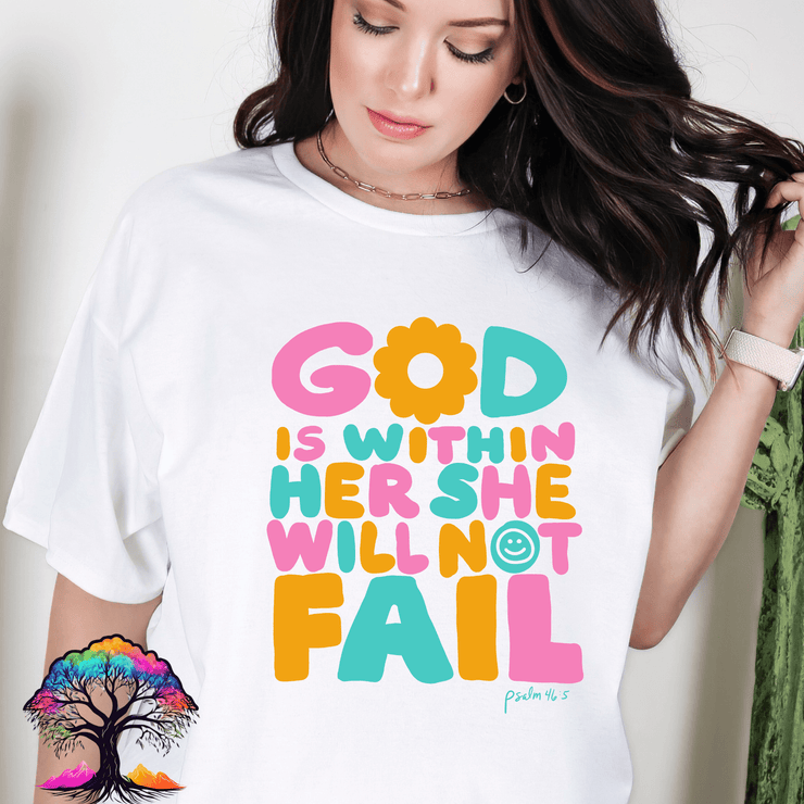 Christian Tshirt - God is Within Her - Eco Choice - Freeyouthzbandz