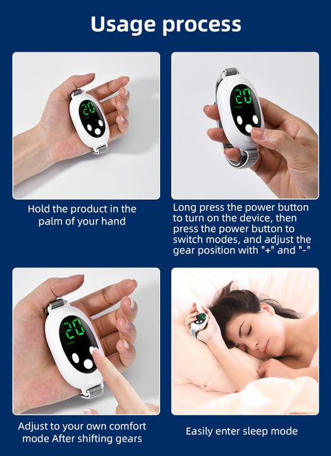 NNEDSZ Green Portable Sleep Aid Device - EMS Pulse Relaxation & Stress Relief Gadget with LED Display, Adjustable Wrist Strap - Freeyouthzbandz