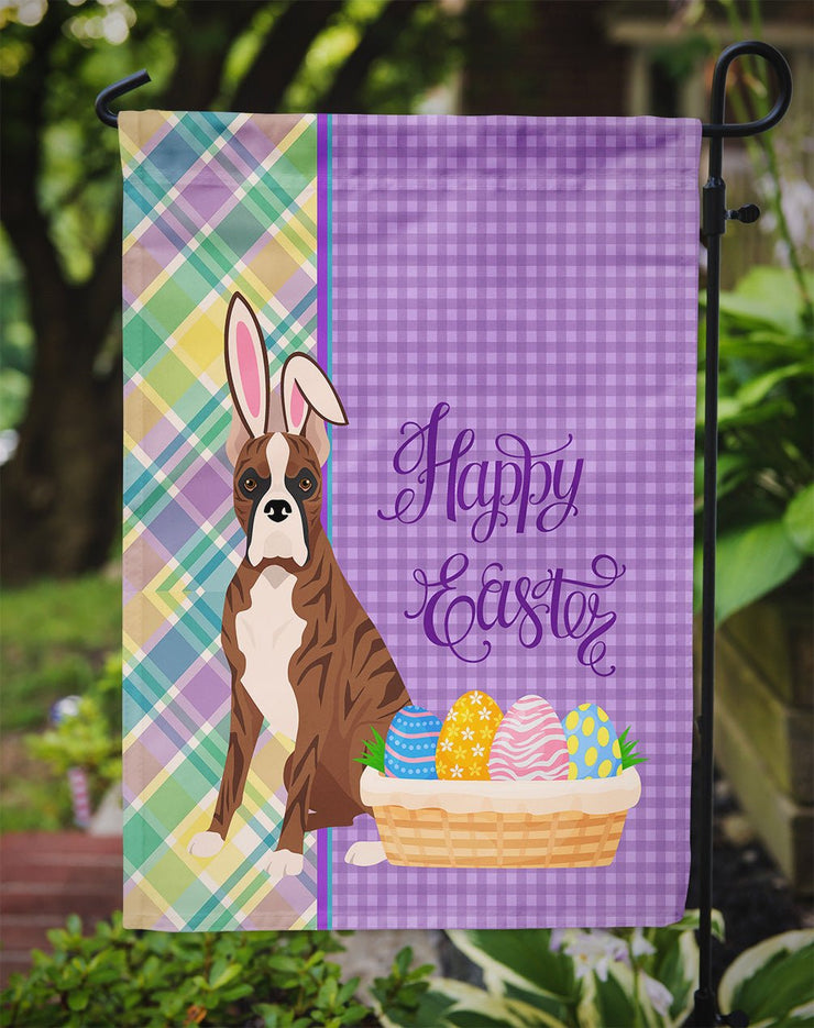 Red Brindle Boxer Easter Garden Flag - Freeyouthzbandz