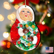 Santa Nesting Doll Wooden Ornaments by G. DeBrekht - Christmas Santa Snowman Decor - 8115011 - 2 - Freeyouthzbandz