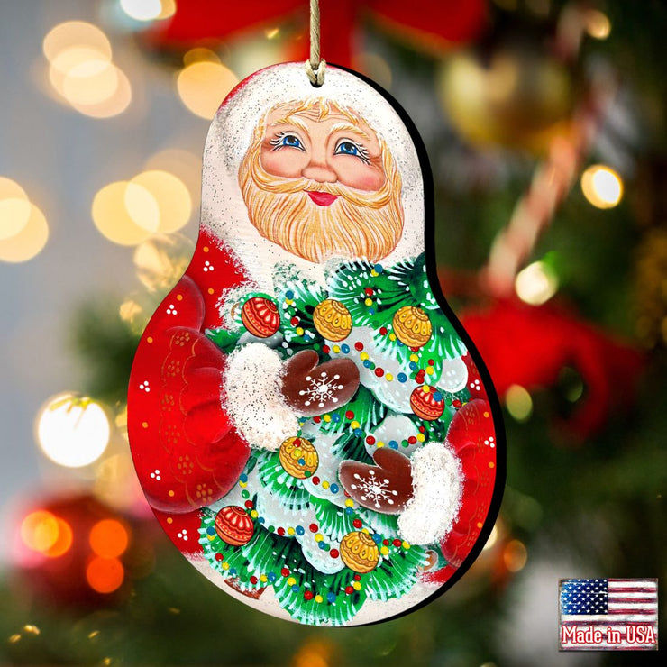 Santa Nesting Doll Wooden Ornaments by G. DeBrekht - Christmas Santa Snowman Decor - 8115011 - 2 - Freeyouthzbandz