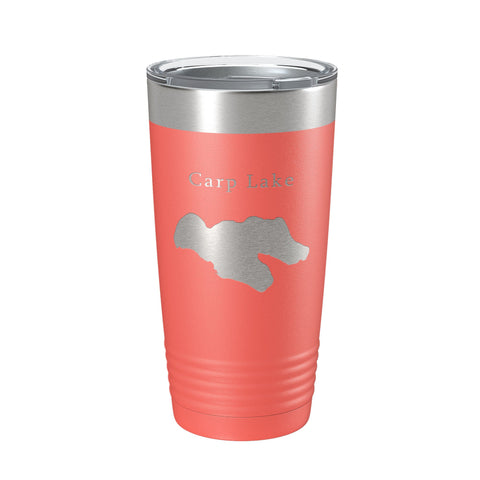 Carp Lake Map Tumbler Travel Mug Insulated Laser Engraved Coffee Cup Michigan 20 oz - Freeyouthzbandz