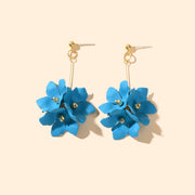 Floral Earrings Women Petal Flower Dangling Drop Stud Vogue Handmade Jewellery - Freeyouthzbandz
