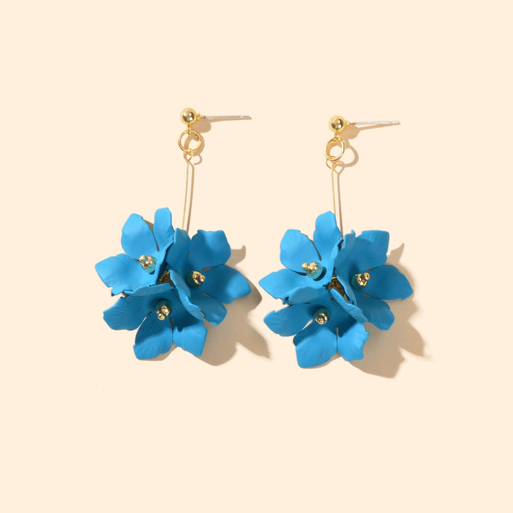 Floral Earrings Women Petal Flower Dangling Drop Stud Vogue Handmade Jewellery - Freeyouthzbandz