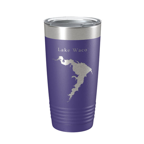 Lake Waco Map Tumbler Travel Mug Insulated Laser Engraved Coffee Cup Texas 20 oz - Freeyouthzbandz
