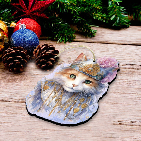 Beautiful Cats Decorative Eco Wood Ornaments Set of 3 by G. Debrekht - Christmas Decor - 8091033 - S3 - Freeyouthzbandz