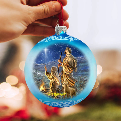 Shepherds Keeping Watch Glass Ornament by D. Gelsinger - Nativity Holiday Decor - 71158 - 1838 - Freeyouthzbandz