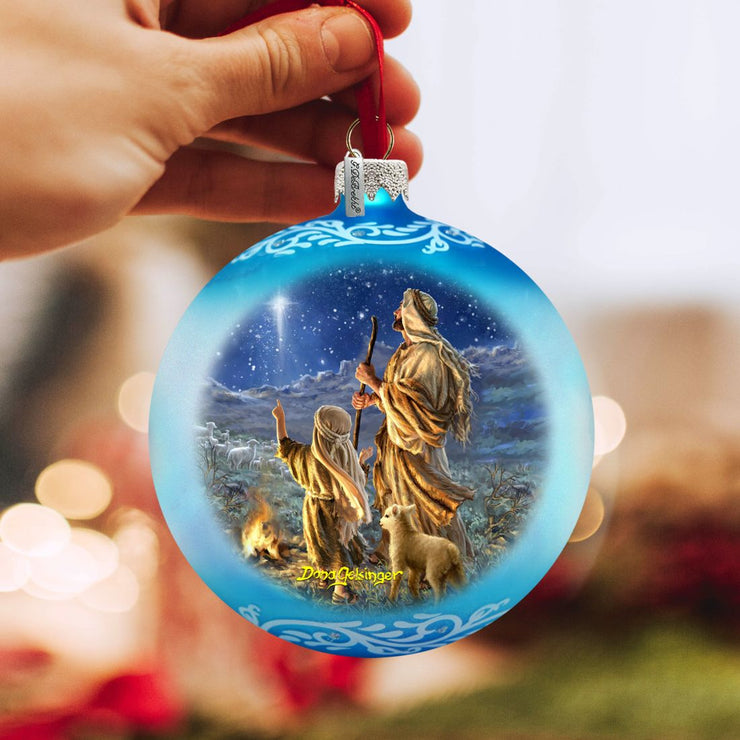 Shepherds Keeping Watch Glass Ornament by D. Gelsinger - Nativity Holiday Decor - 71158 - 1838 - Freeyouthzbandz