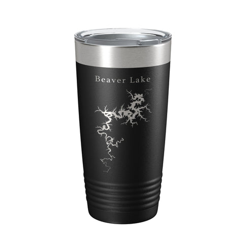 Beaver Lake Map Tumbler Travel Mug Insulated Laser Engraved Coffee Cup Arkansas 20 oz - Freeyouthzbandz