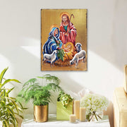 Holy Family Wooden Gold Plated Religious Christian Sacred Icon - Inspirational Icon Decor - 85050 - Freeyouthzbandz