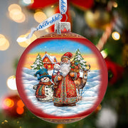 Snowman Splendor Lg Glass Ornament by G.Debrekht - Christmas Santa Snowman Decor - 73944 - Freeyouthzbandz