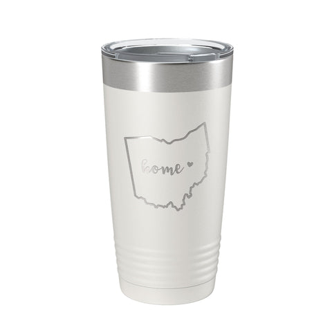 Ohio Tumbler Home State Travel Mug Insulated Laser Engraved Map Coffee Cup 20 oz - Freeyouthzbandz