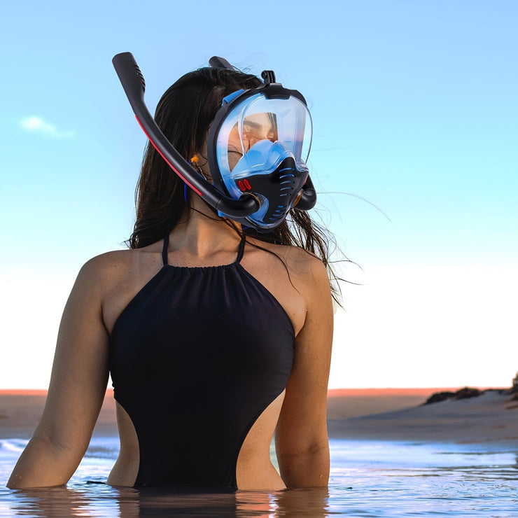 Full Face Snorkel Mask Set with Flippers - Freeyouthzbandz