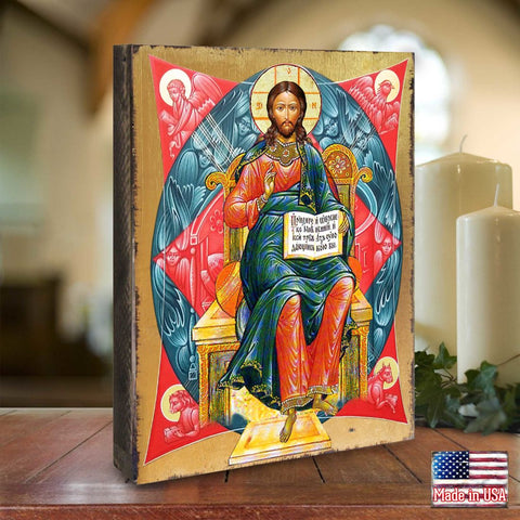 Jesus Wooden Gold Plated Religious Orthodox Sacred Icon - Inspirational Icon Decor - 85047 - Freeyouthzbandz