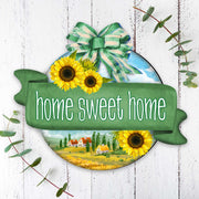 Front door welcome sign Home Sweet Home wreath Main entrance welcome sign - Wooden front porch decor - 933104H - Freeyouthzbandz