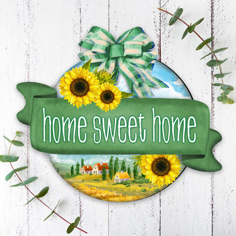Front door welcome sign Home Sweet Home wreath Main entrance welcome sign - Wooden front porch decor - 933104H - Freeyouthzbandz