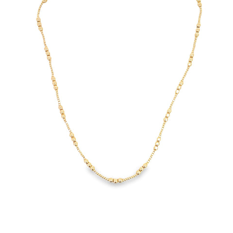 18K Gold Filled 4mm Beaded Chain Necklace (H184) - Freeyouthzbandz