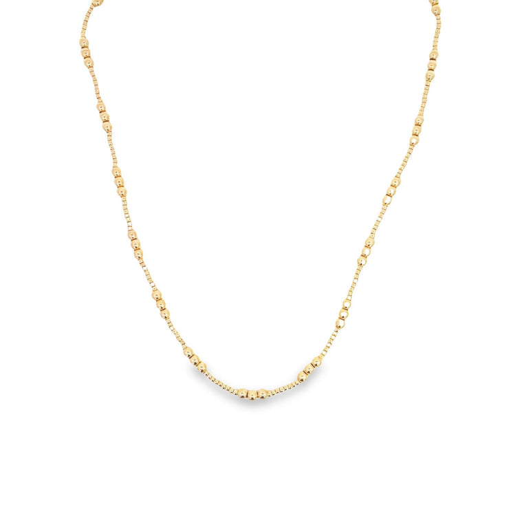 18K Gold Filled 4mm Beaded Chain Necklace (H184) - Freeyouthzbandz