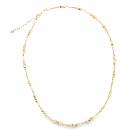 18K Gold Filled 4mm Beaded Chain Necklace (H184) - Freeyouthzbandz