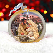 A Miracle Is Born in Gold Lg Glass Ornament by D. Gelsinger - Nativity Holiday Decor - 73952G - Freeyouthzbandz