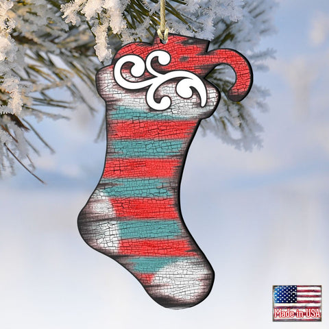 Blue Stocking Wooden Ornaments Christmas by G. DeBrekht - Christmas Decor - 8198802 - 2 - Freeyouthzbandz