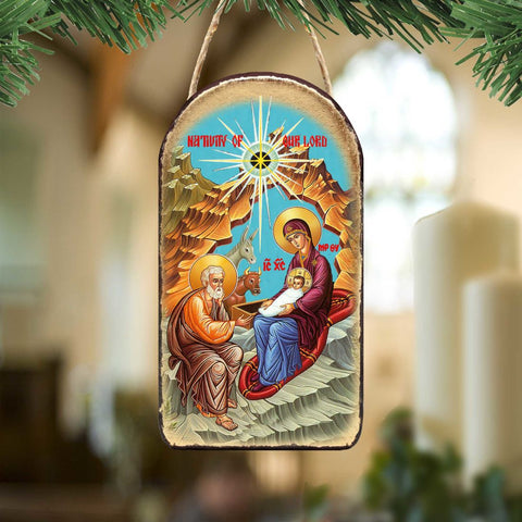 Orthodox Nativity Religious Christian Sacred Icon Ornament - Inspirational Icon Decor - 87052 - Freeyouthzbandz